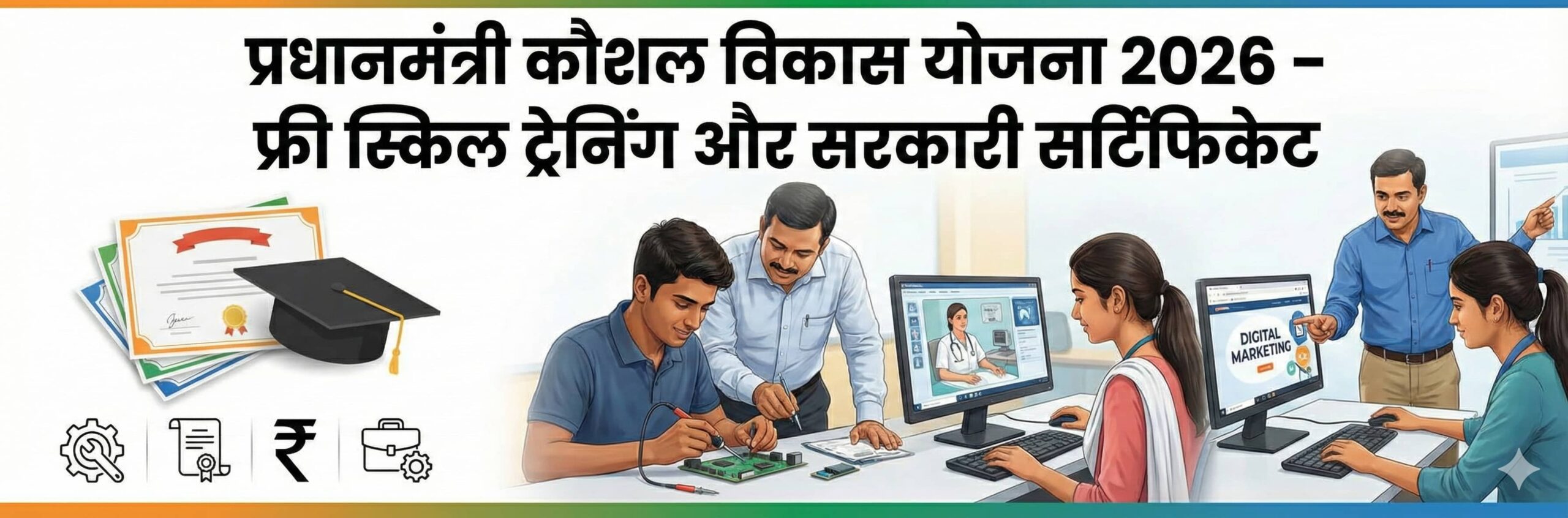 Pradhan Mantri Kaushal Vikas Yojana PMKVY Free Training Certificate